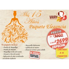 Paquete Elegancia - Arreglo XV años (1 Maquillaje  para mama de regalo)
